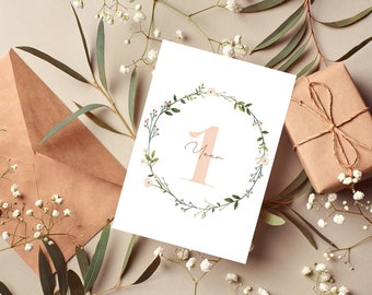 Zestaw 13 kartek z okazji ważnych momentów w życiu dziecka | Karty miesięczne | Do pobrania natychmiast | Prezent na baby shower i narodziny dziecka | Sesja zdjęciowa dziecka | Karty miesięczne z ważnymi momentami w życiu dziecka