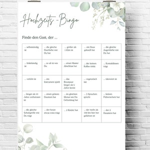 Wedding Bingo | Wedding game | Digital download PDF | Game for bride and groom and guests | Wedding | Party game | Bingo image 3