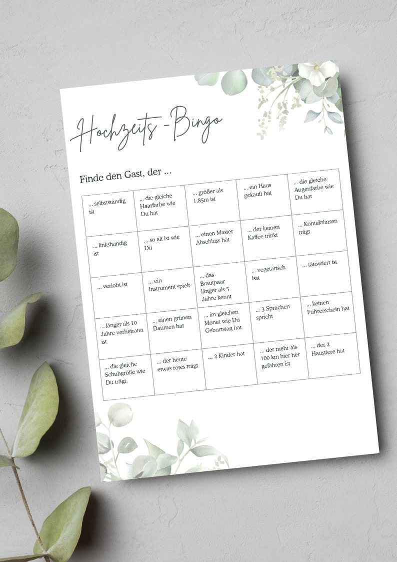 Wedding Bingo | Wedding game | Digital download PDF | Game for bride and groom and guests | Wedding | Party game | Bingo image 4