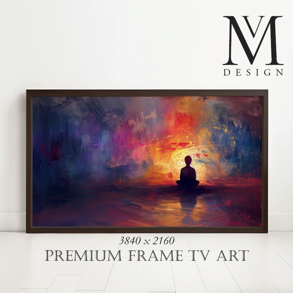 Abstract Meditation Digital Art, Samsung Frame TV Compatible, Colorful Zen Decor, Instant Downloadable Mindfulness Painting