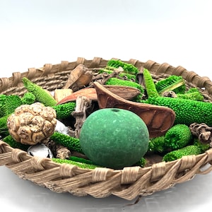 Handcrafted Potpourri, Ready to scent, green natural mix, tabletop decor