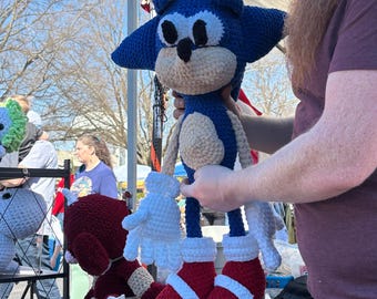 Handmade Crochet Sonic the Hedgehog Plushie Doll Toy Amigurumi