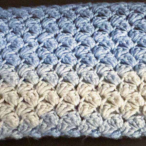 Couverture bébé garçon au crochet fait main/Couverture bébé garçon bleu ombré