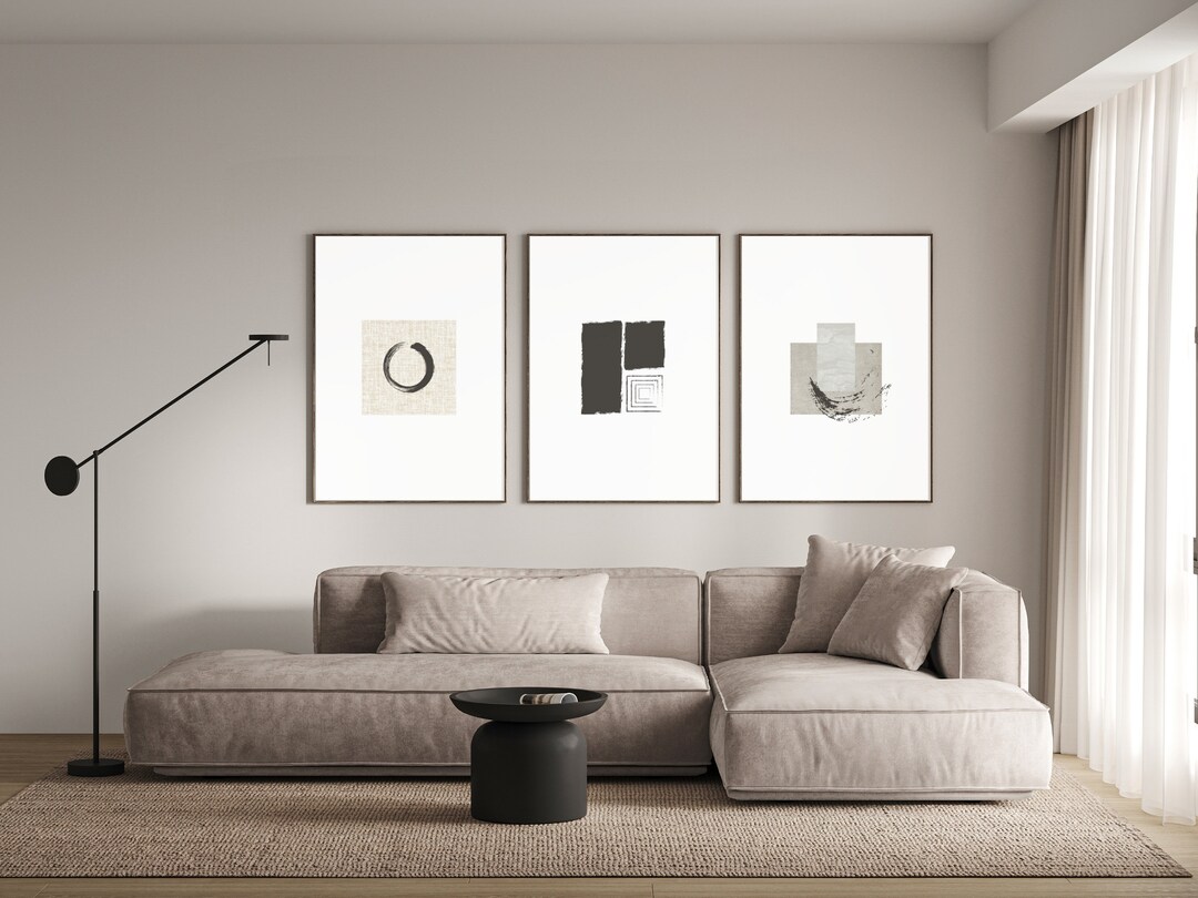 Japandi Wall Art Set of 3, Wabi Sabi Wall Art Set, Abstract Art Prints ...