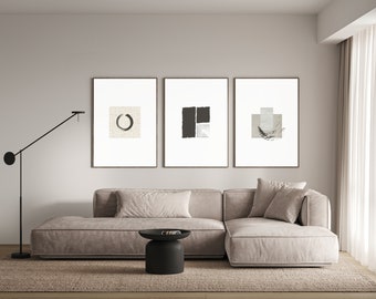 Japandi Wall Art Set of 3, Wabi Sabi Wall Art Set, Abstract Art Prints Download, Japandi Wall Art Printable Abstract, Neutral Printable Art