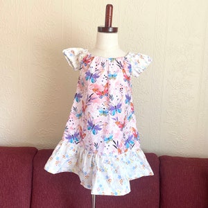 Handmade Butterfly Dress with Matching Headband - Size 3T/4T