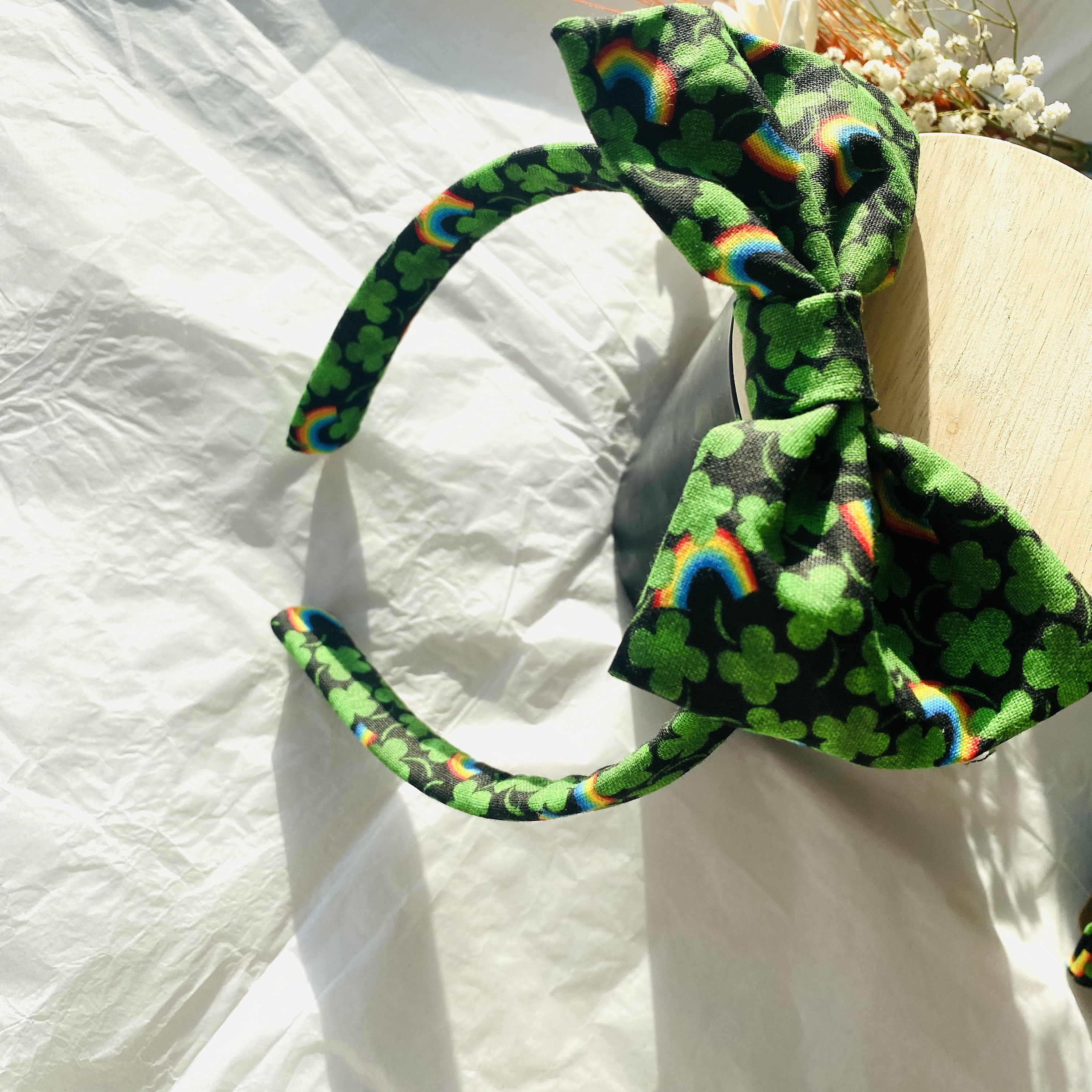 2 Fasce Per Capelli Larghe Con Nodo E Cristalli Colorati - Accessori Moda Per San Patrizio, Festa Della Mamma E Compleanni - 4