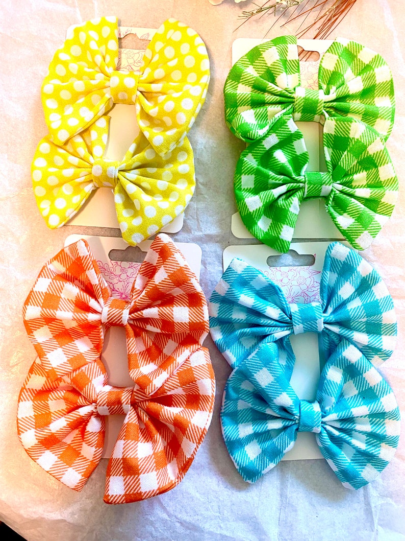 A Set of 4 Alligator Hair Clips/bows, Hair Bows, Alligator Hair Clips