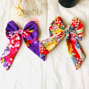 Floral Hair Bow: Handmade Hair Accessory
