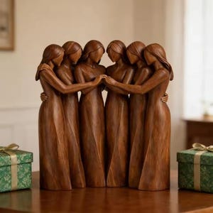 Hand Painted Sisters Figurine – Friendship Resin Sculpture Gift