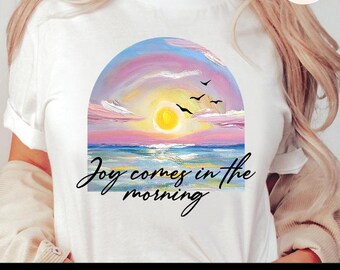 Joy Comes in the Morning PNG: Christian Floral Design (Digital Download)