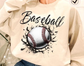 Baseball Vibes PNG: Unisex tröjdesign (digital nedladdning)