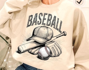 Baseball Vibes Png: Unisex-tröjadesign (digital nedladdning)