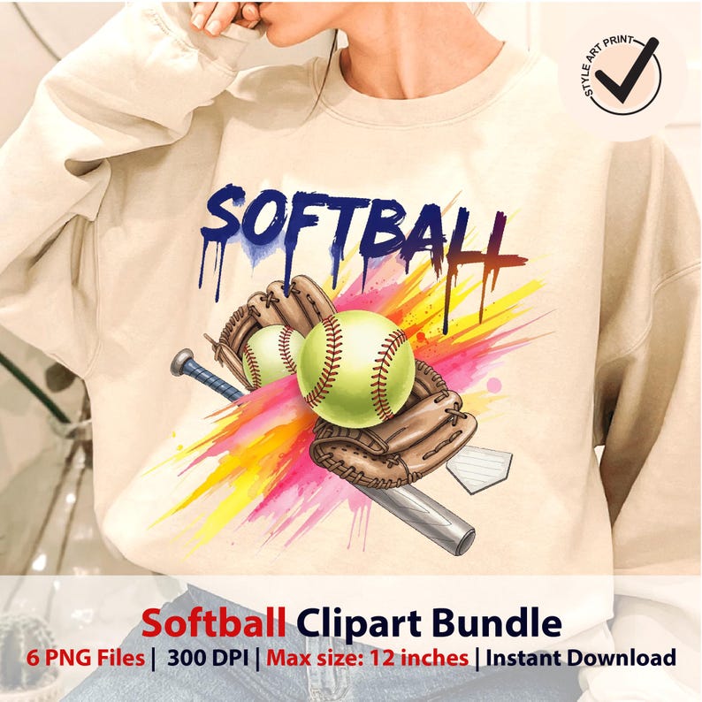 Softball Clipart Bundle, Softball PNG, Sports Clipart, Softball ...