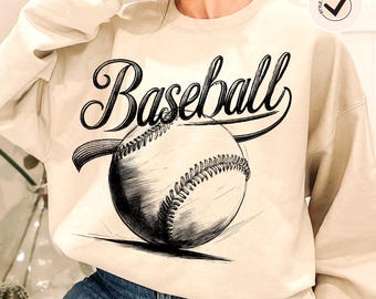 Baseball Vibes PNG: Unisex tröjdesign (digital nedladdning)