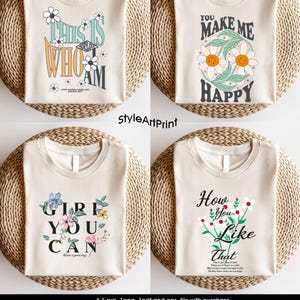 t-shirt svg png pdf eps package, original floral t-shirt design, floral designs, 4 designs in one, cute t-shirt, t-shirt designs