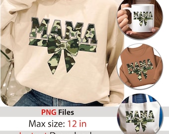 ママカモリボンPNG | 母の日シャツデザイン | すぐにダウンロード