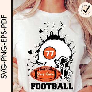 Custom Name And Number Football Svg, Football Mom Svg, Personalized Football Mom Svg, Game Day Shirt, Football Season, Gift For Player Shirt