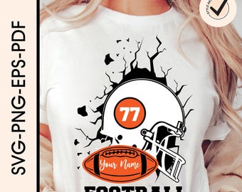 Custom Name Football Mom SVG: Personalized Game Day Shirt (Digital Download)