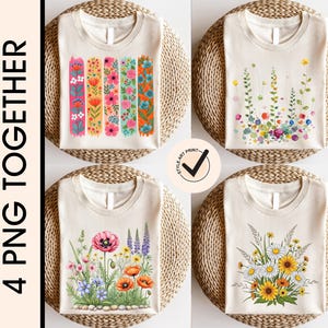 Floral Cottagecore PNG | Spring Flowers Sublimation Design | Botanical Digital Download File | Summer Flower Nature Design for Mug