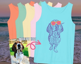 Custom Pet Photo Pop Art Tank Top | Personalized Comfort Colors Shirt