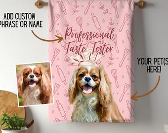 Custom Pet Portrait Hand Towel | Dog Mom Gift, Kitchen Decor