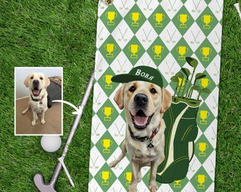Custom Pet Photo Golf Towel | Personalized Dog Dad Gift