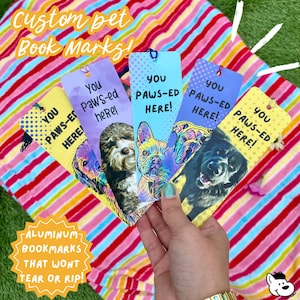Custom Pet Bookmark, Dog bookmarks, Bookmark, Dog gift, fun bookmarks, Gift for dog lover, Gift for book lover, Gift for dog mom or dog dad