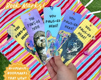 Custom Pet Bookmark: Pop Art Aluminum Dog Lover Gift