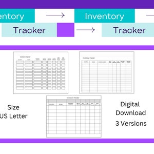 Inventory Tracker To Organize and Manage Inventory, 3 Separate Pages, Inventory Log Sheet For Easy Tracking, Instant Download