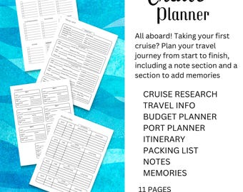 Cruise Planner Travel Journal, Vacation Organizer (Instant Download)