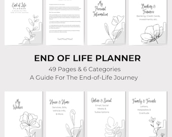 End of Life Planner Printable, Legacy Planning, 49 Page Guide (PDF)