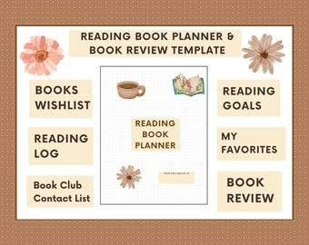 Lese-Planer-Bundle, Buch-Rezensions-Tracker (Instant Download PDF)