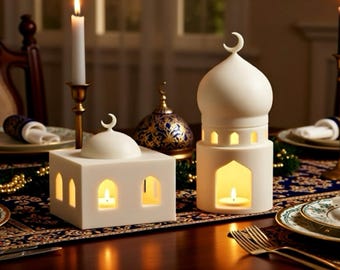 Islamic Mosque Lantern Decor, Ramadan Candle Holder, Eid Home Accent
