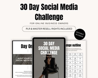 30 Day Social Media Challenge Instagram Guide for Online Business Owners, Master Resell Rights, Done For You, Instagram Marketing, Plr/Mrr