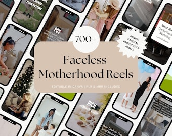 Motherhood Reels with Hooks, Faceless Instagram Templates, Canva Templates, Mom Reels, Done For You, MRR/PLR, Master Resell Rights