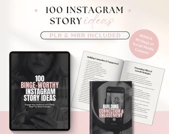 100 Instagram Stories Ideas with Master Resell Rights (MRR) and Private Label Rights (PLR), Done For You Content Ideas for Instagram Growth