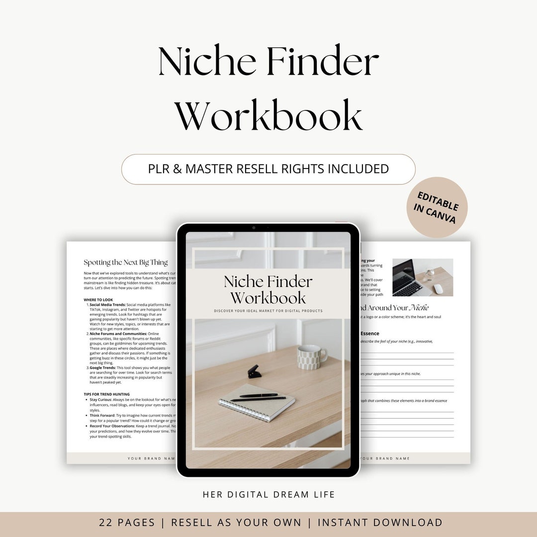 Example Niche Rms Entry How to Find Your Niche Done for You Workbook With Master Resell Rights ...