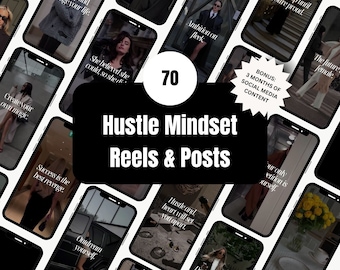 Bobines Hustling Mindset avec droits de revente principal (MRR) et droits de marque privée (PLR), bobines de luxe sans visage pour le contenu Instagram