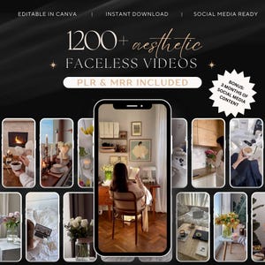 1200+ Aesthetic Faceless Videos for Social Media, Done-for-You Reels with Master Resell & Private Label Rights + 90 Days of Content