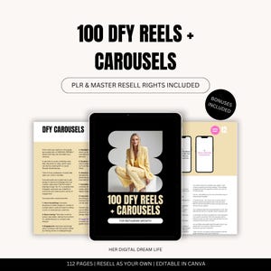 100 DFY Reels & Carousels für Instagram-Wachstum, gebrauchsfertige Hooks und Bildunterschriften mit Master Resellnicker (MRR) und Privatmarkenrechten PLR