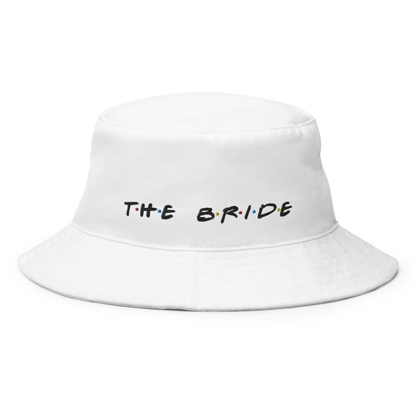 Trendy 'The Bride' White Bucket Hat - Friends Font Bridal Statement Piece for Trendsetting Brides