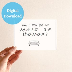 Police Friends « Will You Be My Demoiselle D'honneur ? Carte imprimable - Une proposition élégante