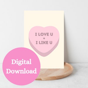 Tarjeta de felicitación inspirada en Leslie Knope + Ben Wyatt de Parks & Recreation: Te amo y me gustas: aniversario de San Valentín de Galentine