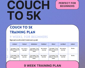 Couch to 5K - 9 week training plan