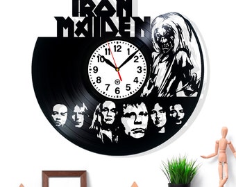 Reloj de pared de vinilo: decoración musical de metal, regalo único para fanáticos, diseño de portada de álbum vintage