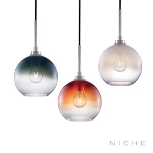Solitaire Petite Ombra Pendant Light from Niche - Handblown Glass - Made in the USA