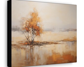 Abstracte landschapscanvas: aardachtig rustiek decor, paletmeskunst