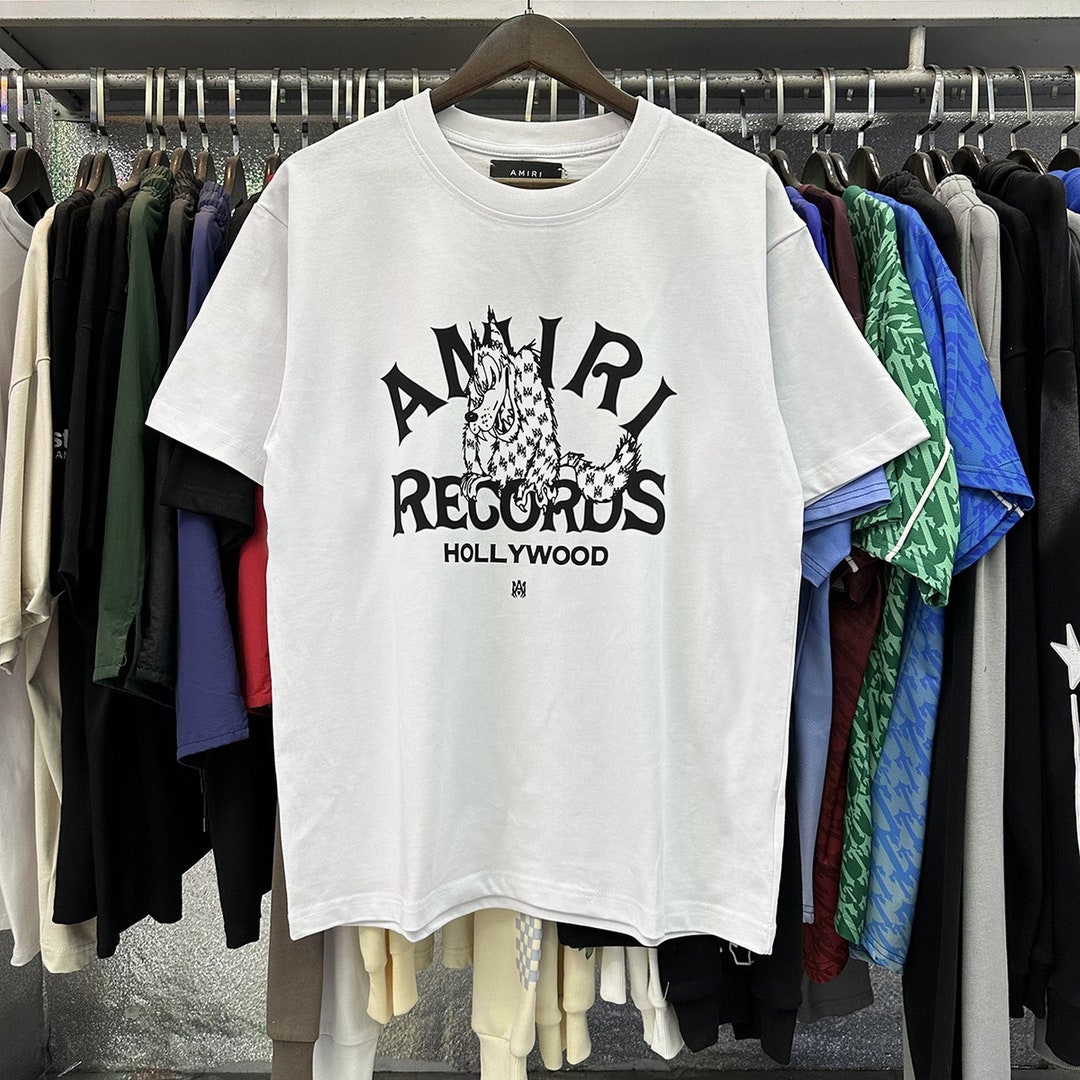 Amiri T Shirt Printed Casual Hip Hop round Neck Short Sleeve T-shirt