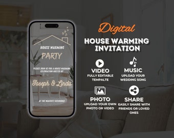 Housewarming Invitation Template, Digital House Warming Invite Video, Minimalist New Home Party Invitation, Housewarming Invitation Video